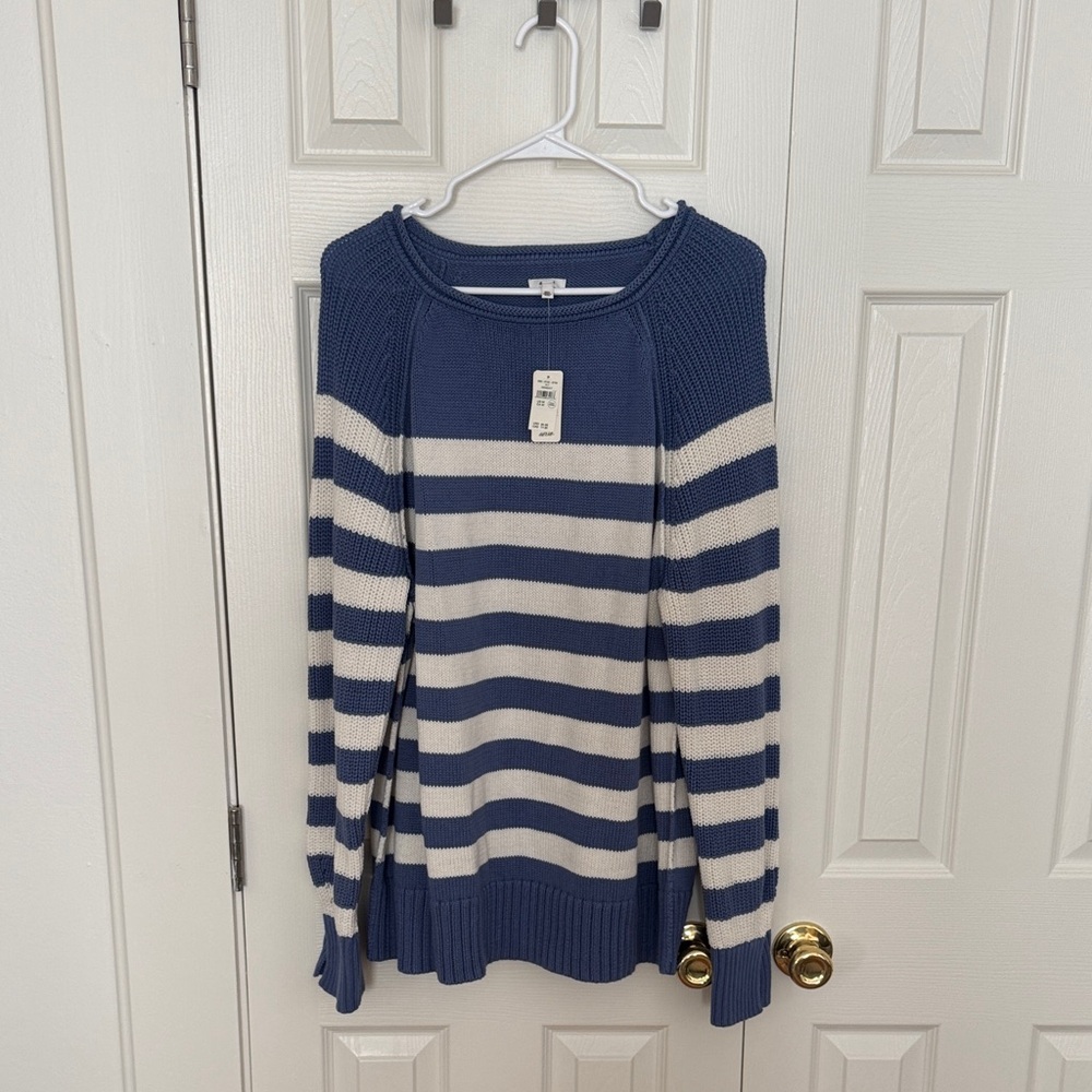 Aerie Blue and White Striped Sweater